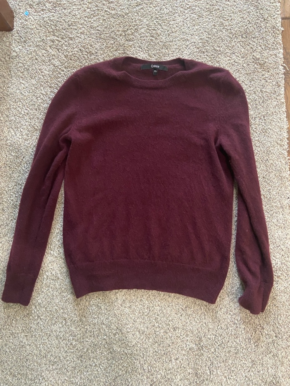 Quince Rich Burgundy Mongolian Cashmere Crewneck Sweater